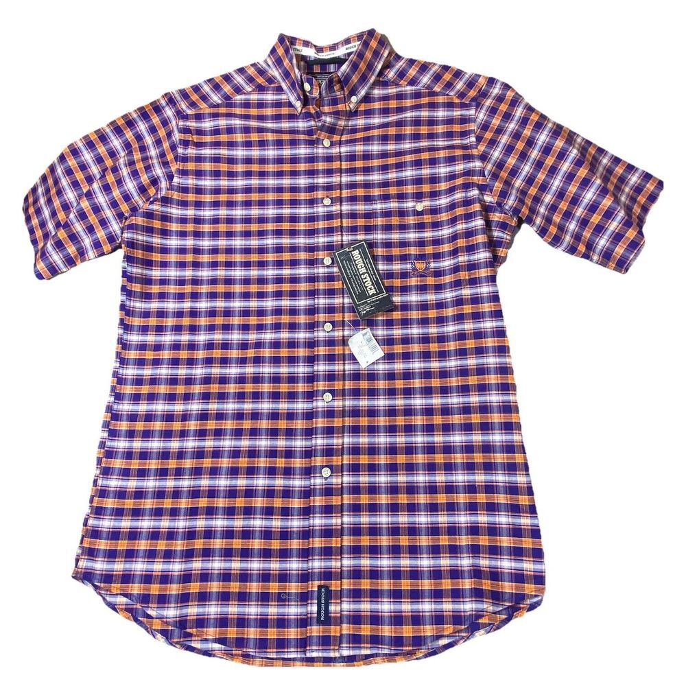 NEW Panhandle Slim Rough Stock Men's Shirt‎ Medium Western Button Short Sleeve